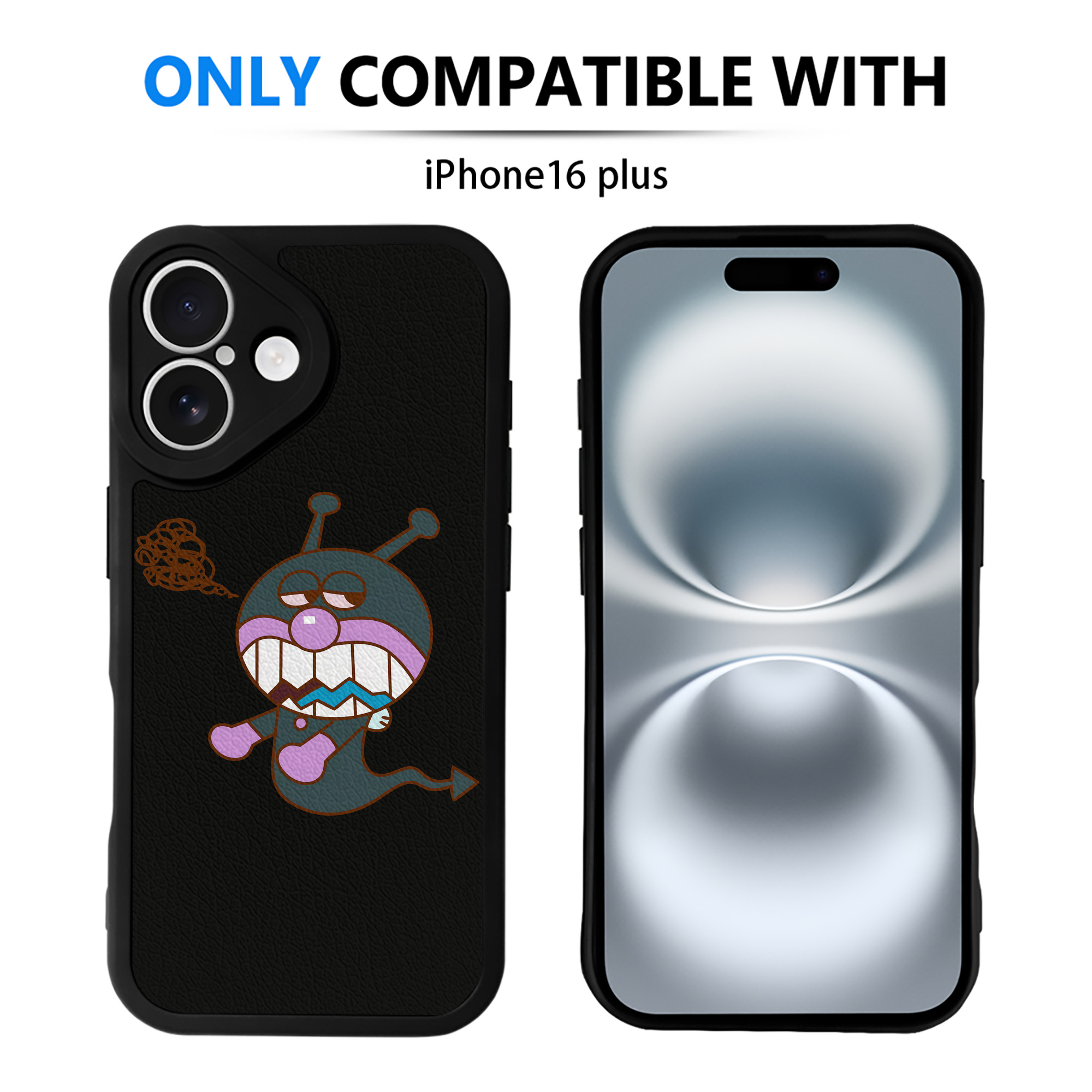 （画像用） アンパンマン Anpanman 【iPhone 16シリーズ対応】シリコンスマホケース（レザー調） 材質：シリコン